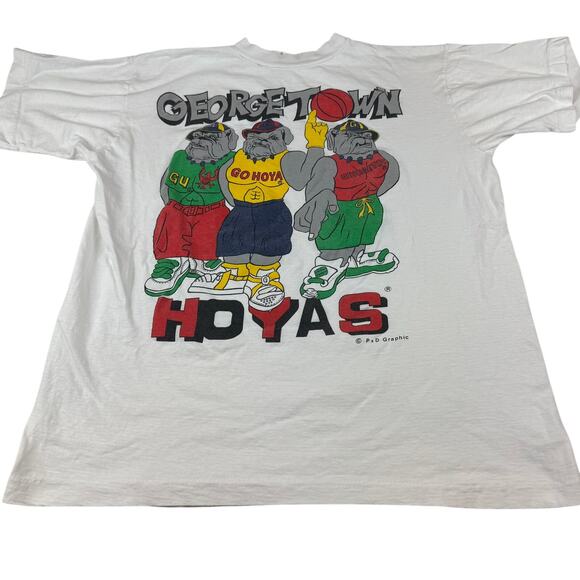 Vintage Georgetown Hoyas T-Shirt - Size Large - Picture 1 of 7